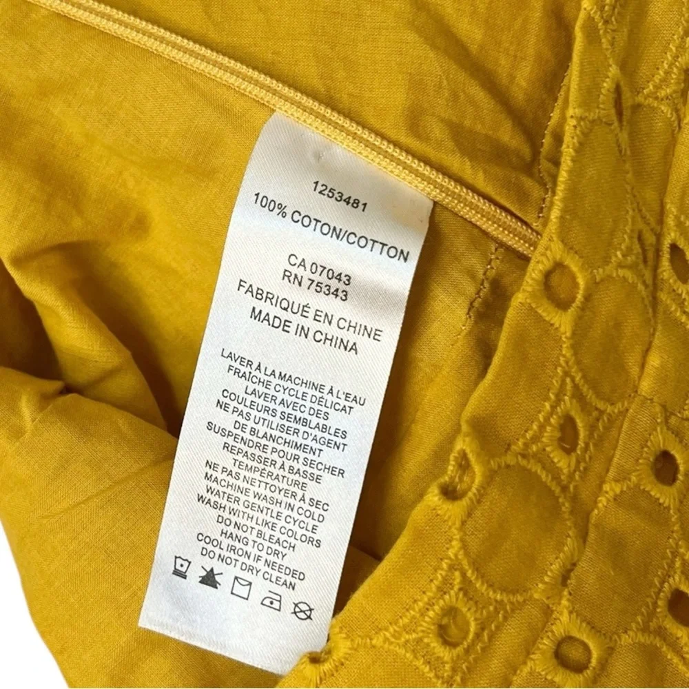 House of Harlow 1960 Size Small Mustard Yellow Eyelet Lace Tiered Midi Skirt - Picture 2 of 8